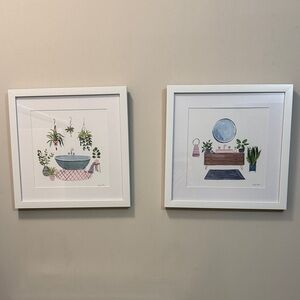 Framed Botanical Wall Art Set - White